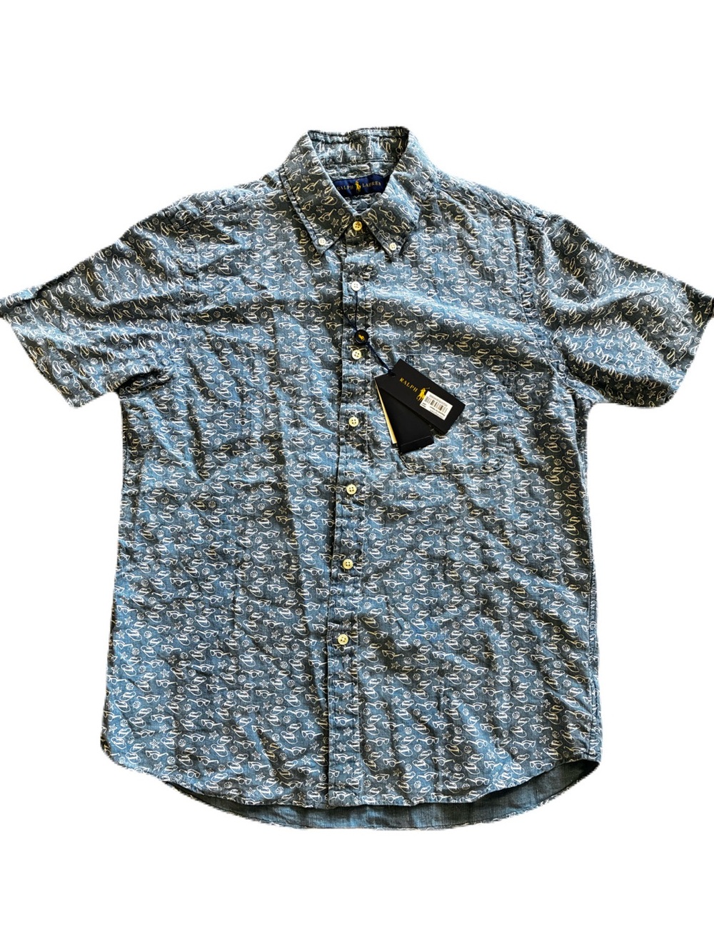 Polo Ralph Lauren Camp Shirt Bloomingdale’s Beach Print M NWT
